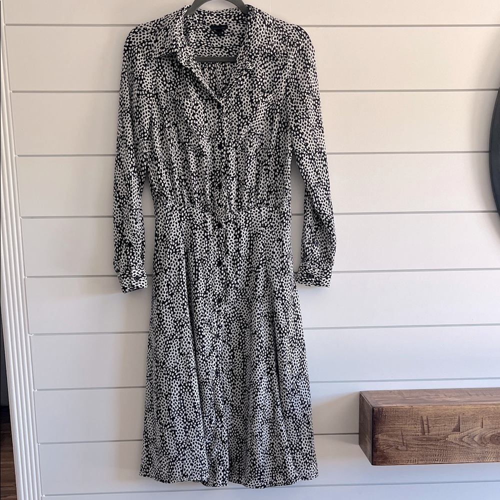 Who What Wear Monochrome Long Sleeve Dress